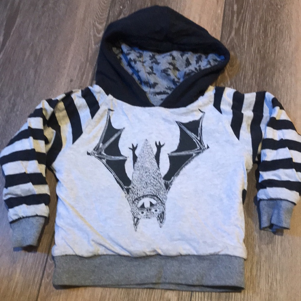 Paperwings organic reversible bat Halloween‎ hoody